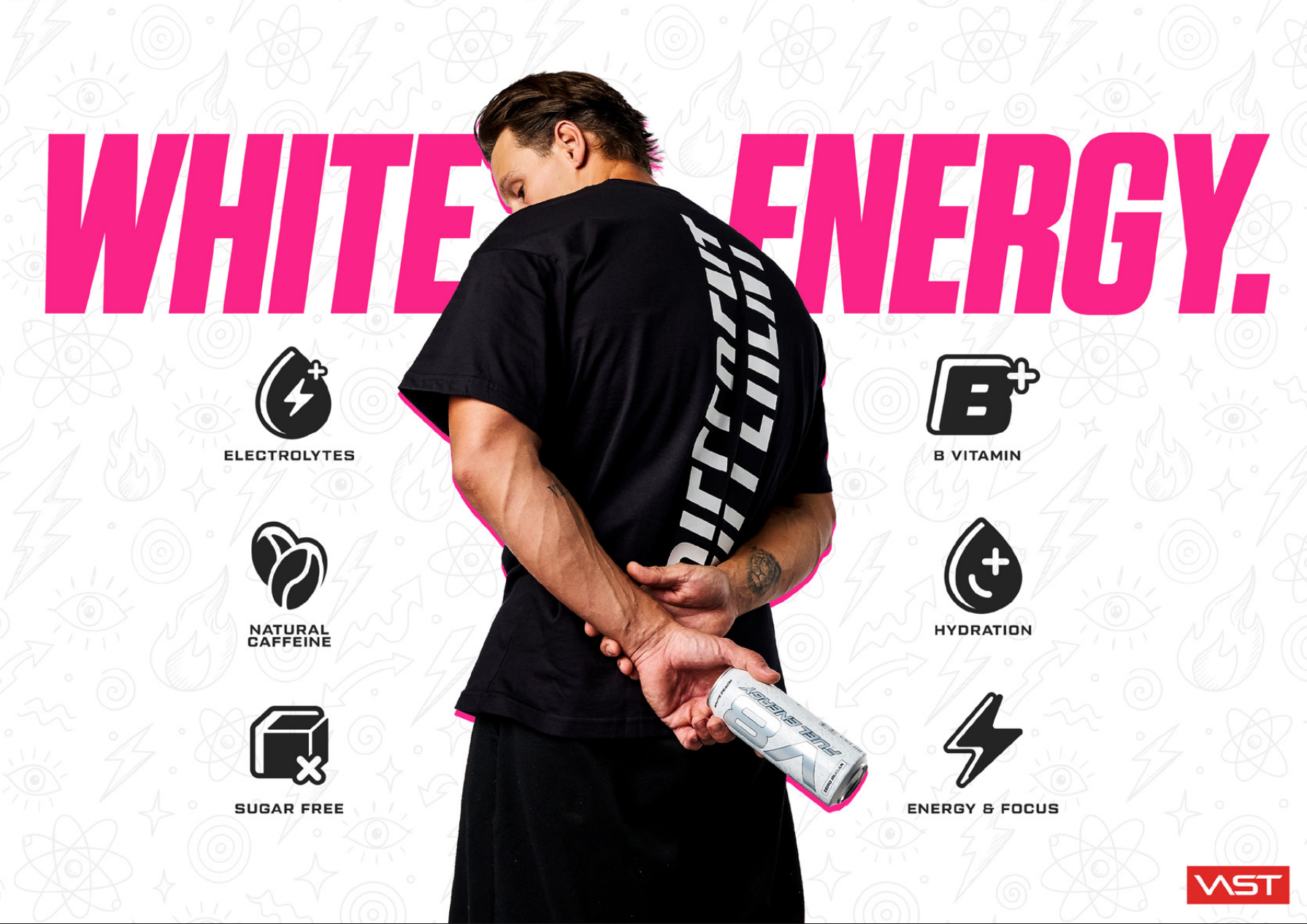 V8 Fuel Energy White Peach: zuckerfrei, mit natürlichem Koffein und Elektrolyten